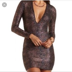 Charlotte Russe Iridescent Shimmer Bodycon Dress